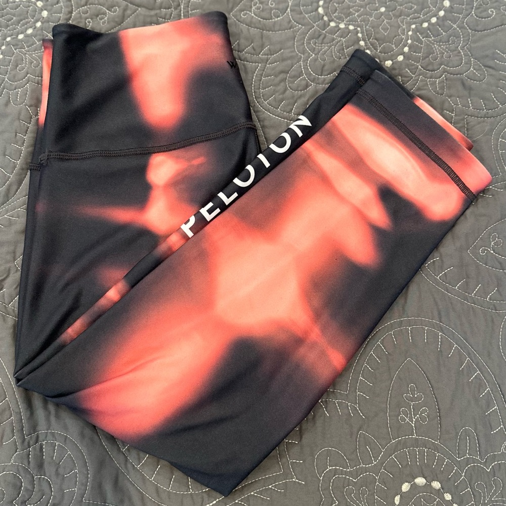 Peloton Black and Red Tie-Dye High-Rise Leggings
